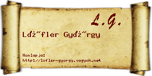 Löfler György névjegykártya